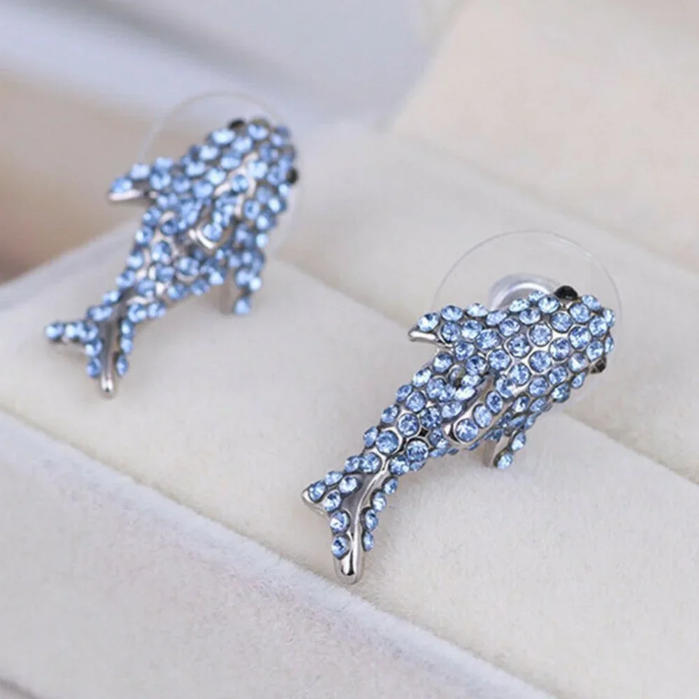 Kate spade Blue pave shark earrings - NWT